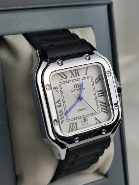 IIK Collection Black Strap Roman Dial Quartz Watch